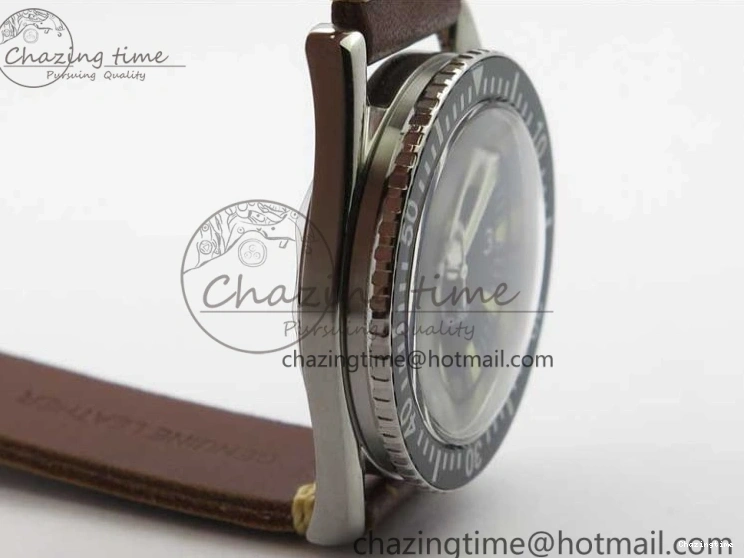 0322 Practical Vintage Seamaster 300 No Date T SS B12 Black Dial On Brown Leather Strap A2836 (Free Nylon Strap) 7910